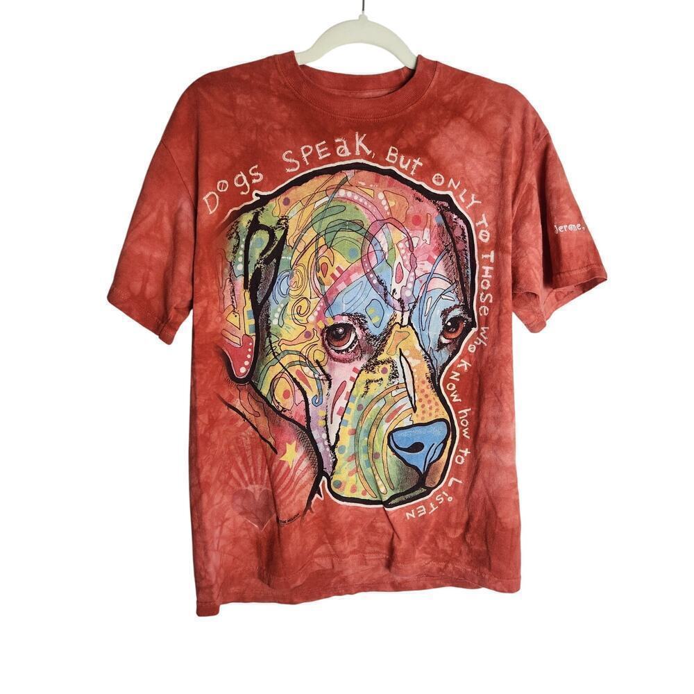 The Mountain Dean Russo Dogs Speak Staffy t-shirt sz M graphic print unisex az - Picture 2 of 9